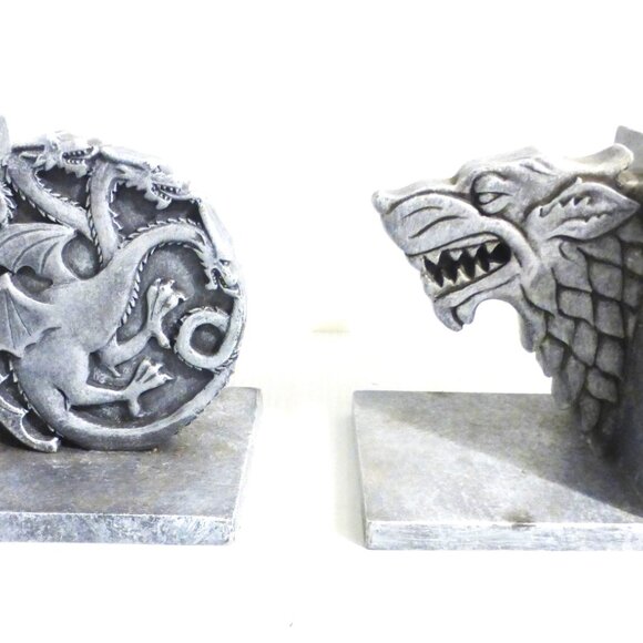 DEC1 - 2013 DRAGON vintage Game of Thrones WINTER COMING Dragon Bookends HBO - Picture 12 of 13